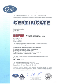 Certifikát ISO 9001 ENG